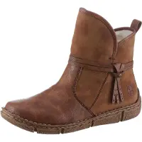 Rieker Damen Stiefelette Zierriemen flach Warmfutter Reißverschluss Z3772, Größe:38 EU, Farbe:Braun