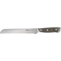 Metaltex Heritage Brotmesser, Brotschneidemesser mit robustem Griff aus Pakka Holz, 1 Stück, Länge: 33 cm