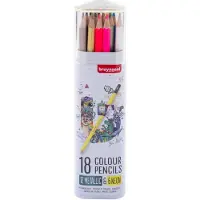 Bruynzeel Buntstifte Set metallic und neon - 18 Farben im Etui