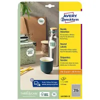Avery Runde Etiketten, ablösbar