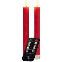 Annas collection Led Abendessen Kerze 3d plus ab h23 gerippt 2pcs rot (rood)