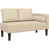 vidaXL Chaiselongue mit Kissen Creme Stoff