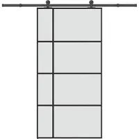 vidaXL Schiebetür mit Beschlag 102,5x205 cm ESG-Glas & Aluminium