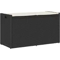 vidaXL Outdoor-Sitzbank mit Stauraum und Kissen Schwarz 100 cm