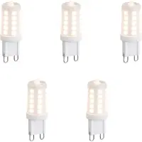 LUEDD 5er Set dimmbarer G9 LED-Lampen Opal 3W 250lm 3000K