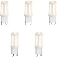 QAZQA 5er Set G9 dimmbare LED-Lampen Opal 3W 250lm 2700K