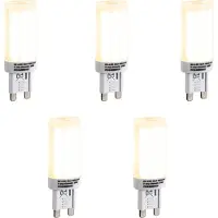 LUEDD 5er Set G9 3-Stufen dimmbarer LED-Lampen Opal 4,5W 500lm 2700K