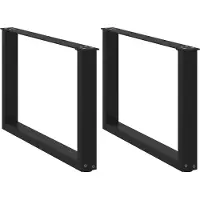 vidaXL Couchtischbeine U-Form 2 Stk. Schwarz 70x(42-43) cm Stahl