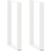 vidaXL Bartischbeine U-Form 2 Stk. Weiß 50x(90-91) cm Stahl