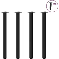 vidaXL Konsolentischbeine 4 Stk. Schwarz 72-74 cm Stahl