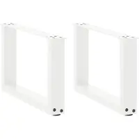 vidaXL Couchtischbeine U-Form 2 Stk. Weiß 50x(30-31) cm Stahl
