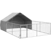 vidaXL Outdoor-Hundezwinger mit Auslauf 6x3x1,9 m Verzinkter Stahl