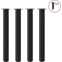 vidaXL Bartischbeine 4 Stk. Schwarz 90-92 cm Stahl