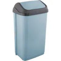Keeeper Mülleimer mit Schwingdeckel 50 l, 38,5 x 29 x 66 cm, Swantje, Blau (Nordic Blue)