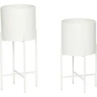 Hubsch Airy Potten Wit (set Van 2) | 940512