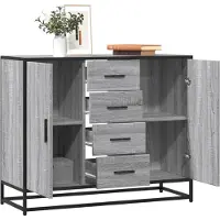 vidaXL Sideboard Grau Sonoma 92x35x76 cm Holzwerkstoff