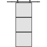 vidaXL Schiebetür mit Beschlag 76x205 cm Hartglas & Aluminium