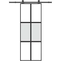vidaXL Schiebetür mit Beschlag 76x205 cm Hartglas & Aluminium