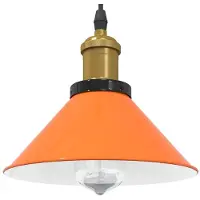 vidaXL Pendelleuchte Höhenverstellbar E27 Orange Glänzend Ø22cm Metall