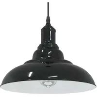 vidaXL Pendelleuchte Höhenverstellbar E27 Schwarz Glänzend Ø 31 cm