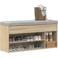 vidaXL Schuhbank Sonoma-Eiche 102x30,5x45 cm Holzwerkstoff