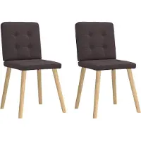 vidaXL Esszimmerstühle 2 Stk. Dunkelbraun Stoff