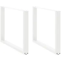 vidaXL Esstischbeine U-Form 2 Stk. Weiß 100x(72-73) cm Stahl
