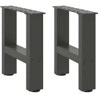 vidaXL Couchtischbeine Anthrazit 2 Stk. 30x(30-31) cm Stahl