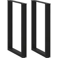 vidaXL Bartischbeine U-Form 2 Stk. Schwarz 60x(90-91) cm Stahl