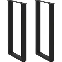 vidaXL Bartischbeine U-Form 2 Stk. Schwarz 60x(100-101) cm Stahl