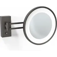 DECOR WALTHER Make-up Spiegel BS 36 LED Matt Dunkles Metall (5-fache Vergrößerung)