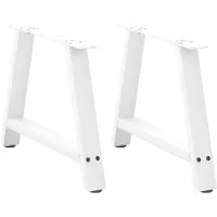 vidaXL Couchtischbeine A-Form 2 Stk. Weiß 70x(42-43) cm Stahl
