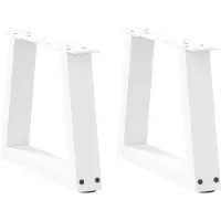 vidaXL Couchtischbeine V-Form 2 Stück Weiß 30x(30-31,3) cm Stahl