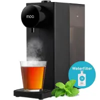 Moa Heißwasserspender 2L mit Temperaturregelung - Instant Wasserkocher - 20-100°C - Heißwasserzapfhahn - Milchfunktion - BPA-frei - Schwarz
