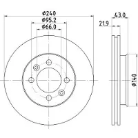 Hella Bremsscheibe [Hersteller-Nr. 8DD355101-901] für Mg, Austin, Rover, Reliant
