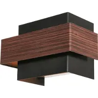 Steinhauer Wandlampe Muro, dimmbar, Holz dunkel, für Wohn- / Esszimmer, Metall, Modern, LED Wandleuchte, Wandlampe Innen
