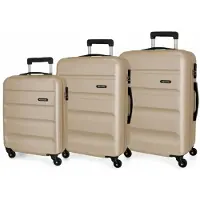 Joumma Bags ROLL ROAD Flex Champagne, ABS Reisekoffer-Set, 55-65-75cm, 5849469
