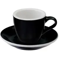 Loveramics Egg - Espresso 80 ml Cup and Saucer - Black