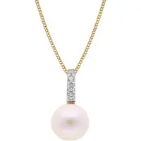 Trendor 68460 Perlen-Anhänger Gold 333/8kt mit vergoldeter Silberkette