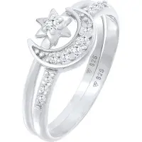 Elli Ring Stern Mond Zirkonia Stapelring 2Er Set 925 Silber Elli Silber