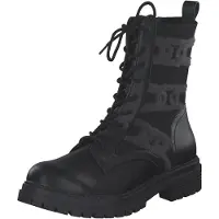 La strada Damen Schnürstiefeletten Schwarz Textil Synthetik Mix Größe: 38