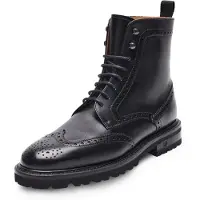 Henry Stevens Stiefeletten - Schnürboots Bonnie FBDB5 - Gr. 40,5 (EU) - in Schwarz - für Damen