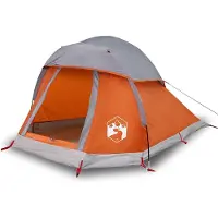vidaXL Kuppel-Campingzelt 1 Person Grau und Orange Wasserdicht