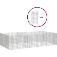 vidaXL Freilaufgehege 24-teilig 54x100 cm Verzinktes Eisen