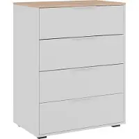 Vicco Kommode Betti Weiß/Sonoma 30 x 83.6 cm mit 4x Schublade, Model 41616