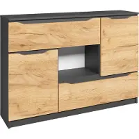 Vicco Kommode Ruben Goldkraft Eiche 120 x 84 cm mit Schubladen, Model 41624