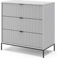 Vicco Kommode Eliza Grau 42 x 81.2 cm mit 3 Schubladen, Model 40428