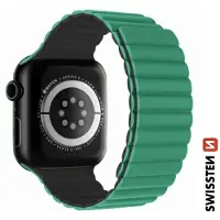 Swissten Silicone Band for Apple Watch - Magnetic 42/44/45/49 mm Green/Grey