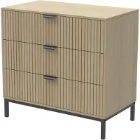 Vicco Kommode Lennox Eiche 72 x 69 cm mit 3 Schubladen, Model 51684