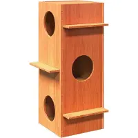 vidaXL Katzenhaus Wachsbraun 43x43x90 cm Massivholz Kiefer